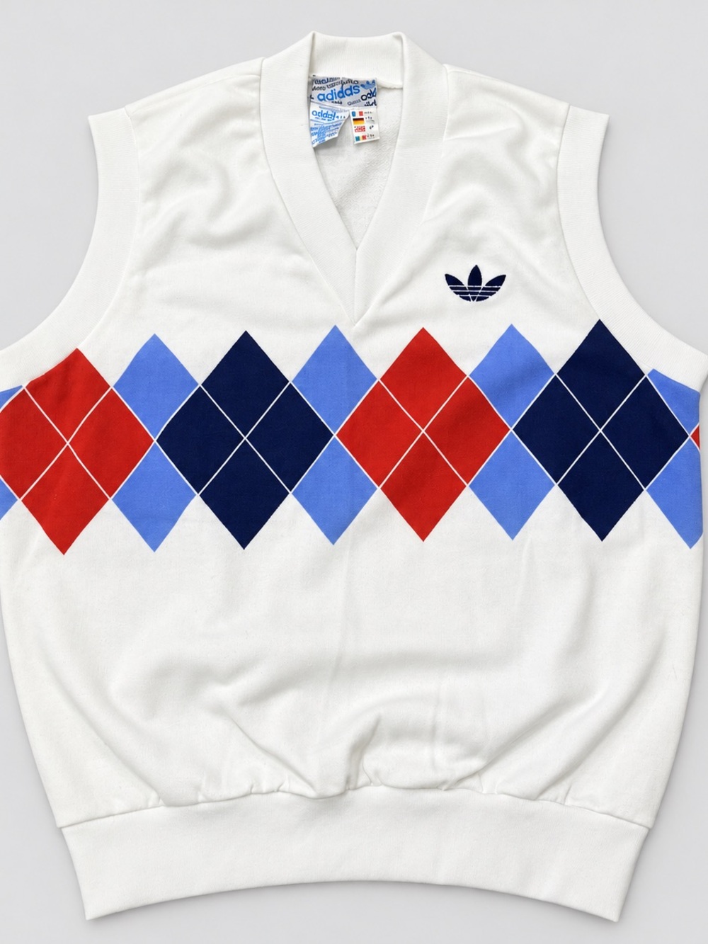 VINTAGE IVAN LENDL Adidas White Argyle Sweater Vest